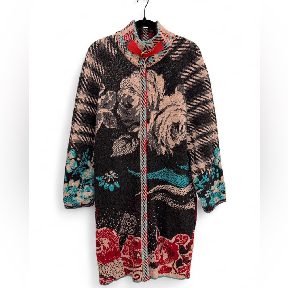 IVKO Multicolor Floral Wool Coat- Size 38